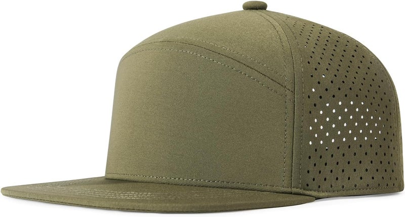 FEINION Men Flat Brim Adjustable Performance Hat Snapback Laser Perforated Baseball Cap - Image 1